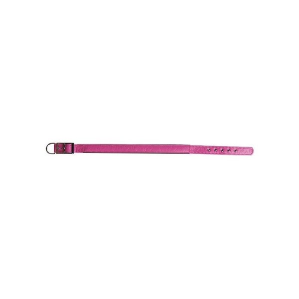 FREEDOG COLLIER CHIEN SIMILI CUIR AVEC EMPREINTE COULEUR ROSE 1,9X50 CM