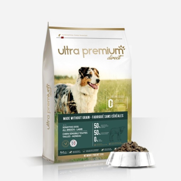 CROQUETTES CHIEN ADULTE ET CHIOT SENSIBLE TOUTE TAILLE A L' AGNEAU SANS CERELAES - 4KG