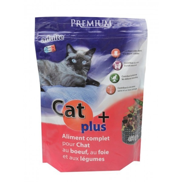 CAT+ PLUS CHAT CROQUETTES BOEUF FOIE LEGUMES 400G.