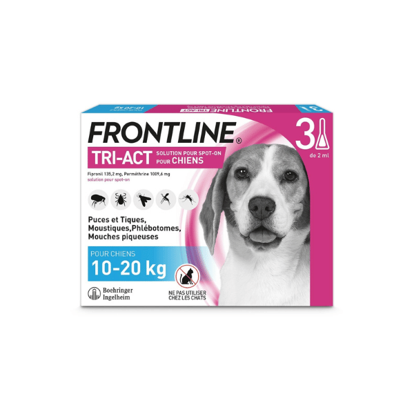 FRONTLINE TRI-ACT CHIEN 10-20 KG BOÎTE DE 3 PIPETTES