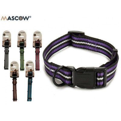MASCOW - COLLIER RÉGLABLE AVEC DES RAYURES POUR CHIEN DE GRANDE TAILLE 2.5 X 21 X 1 CM .