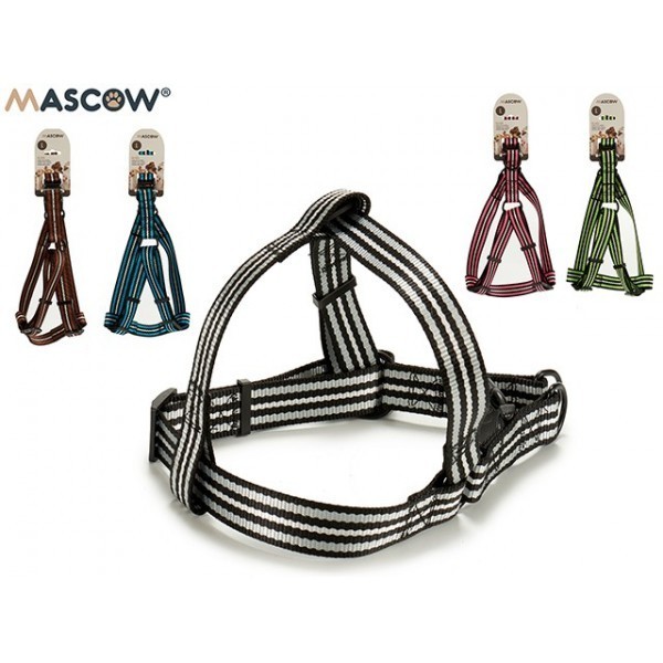 MASCOW - HARNAIS RÉGLABLE AVEC RAYURES POUR CHIEN DE GRANDE TAILLE .