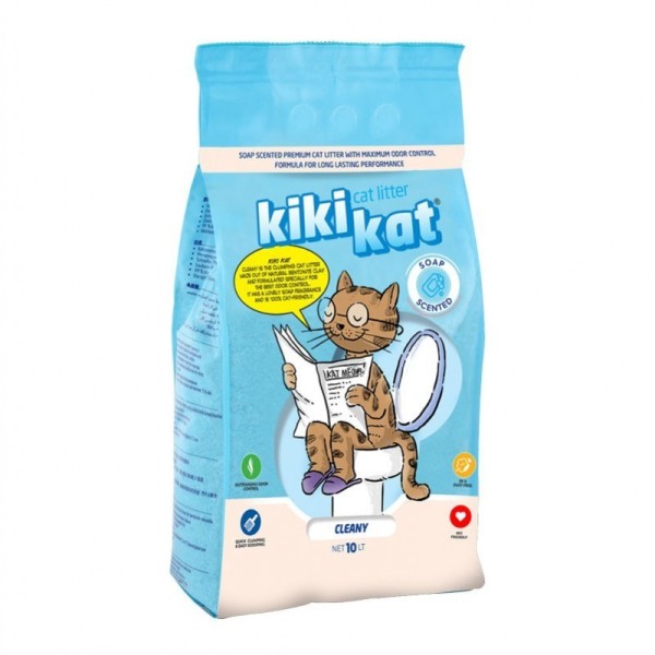 KIKIKAT 10L, LITIÈRE POUR CHATS AU PARFUM DU SAVON