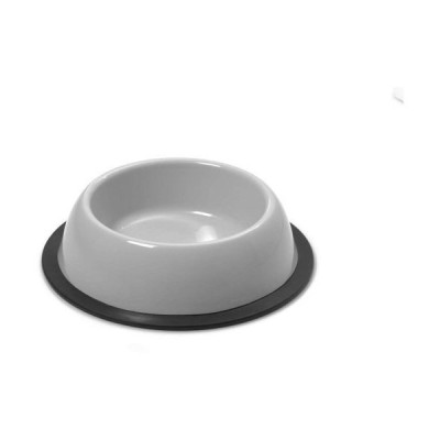 GEORPLAST - GAMELLE POUR CHIENS MOYEN ROND SILVER ANTIDÉRAPANTE 26 X 6 X1.00