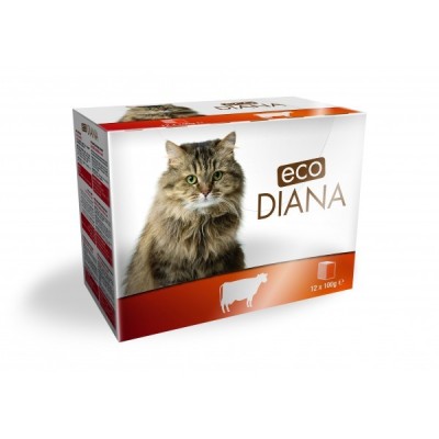 ECO DIANA - PÂTÉ EN BARQUETTE AU BOEUF POUR CHAT 12*100G