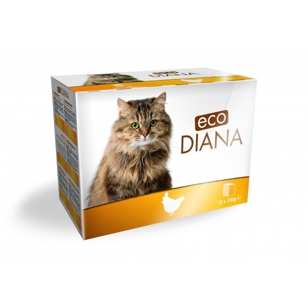 ECO DIANA - PÂTÉ EN BARQUETTE AU POULET POUR CHAT 12*100G