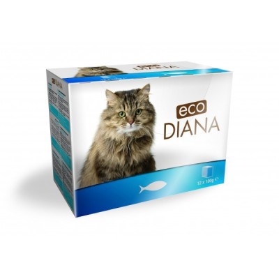 ECO DIANA - PÂTÉ EN BARQUETTE AU POISSON POUR CHAT 12*100G