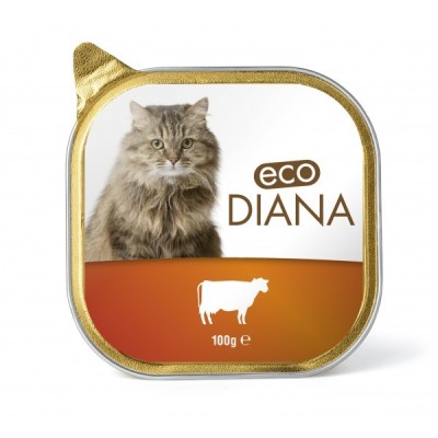 ECO DIANA - PÂTÉ EN BARQUETTE AU BOEUF POUR CHAT - 100G