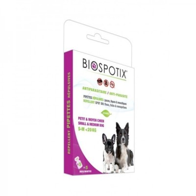 BIOGANCE - PIPETTES RÉPULSIVES CHIEN (S-M) 5X1ML.