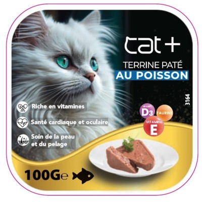 CAT+  PÂTÉ EN BARQUETTE AU POISSON 100G