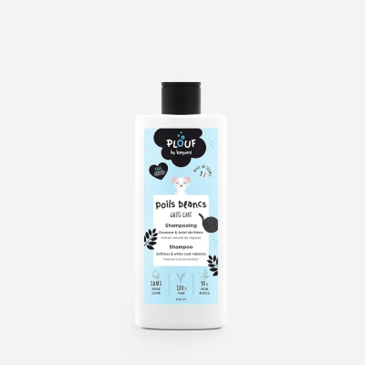 PLOUF - SHAMPOOING POILS BLANCS POUR CHIEN 200ML.