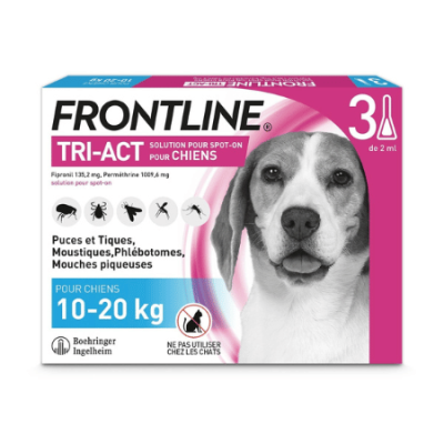 FRONTLINE TRI-ACT CHIEN 10-20 KG BOÎTE DE 3 PIPETTES