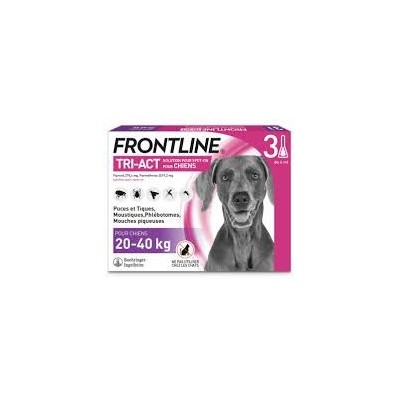 FRONTLINE TRI-ACT CHIEN 20-40 KG BOÎTE DE 3 PIPETTES
