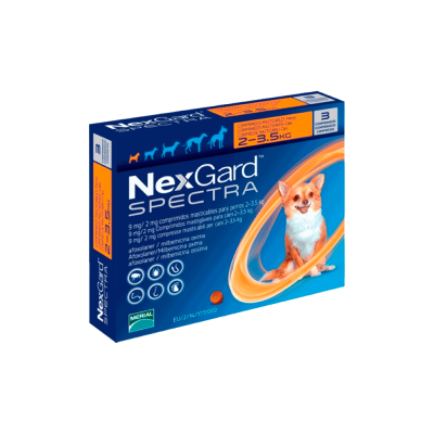 Nexgard spectra pour chiens 2-3.5 kg   Boite de 3 comprimés