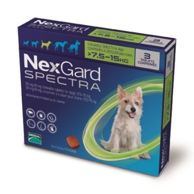 Nexgard Spectra  pour chiens (7.5 - 15 kg) boite de 3 comprimés