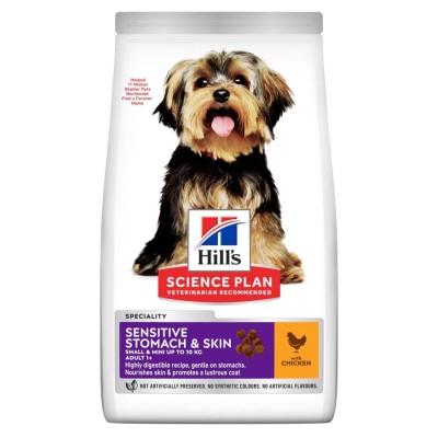 Hill’s Science Plan Aliment pour Chien Adulte Small & Mini Sensitive Stomach &Skin au Poulet(1.5kg)