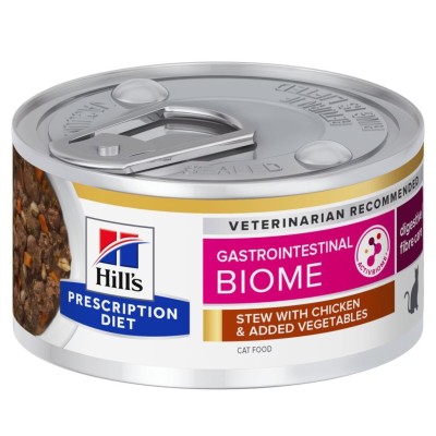 Hill’s PRESCRIPTION DIET Gastrointestinal Biome Mijoté pour Chat au Poulet et Légumes (82g))