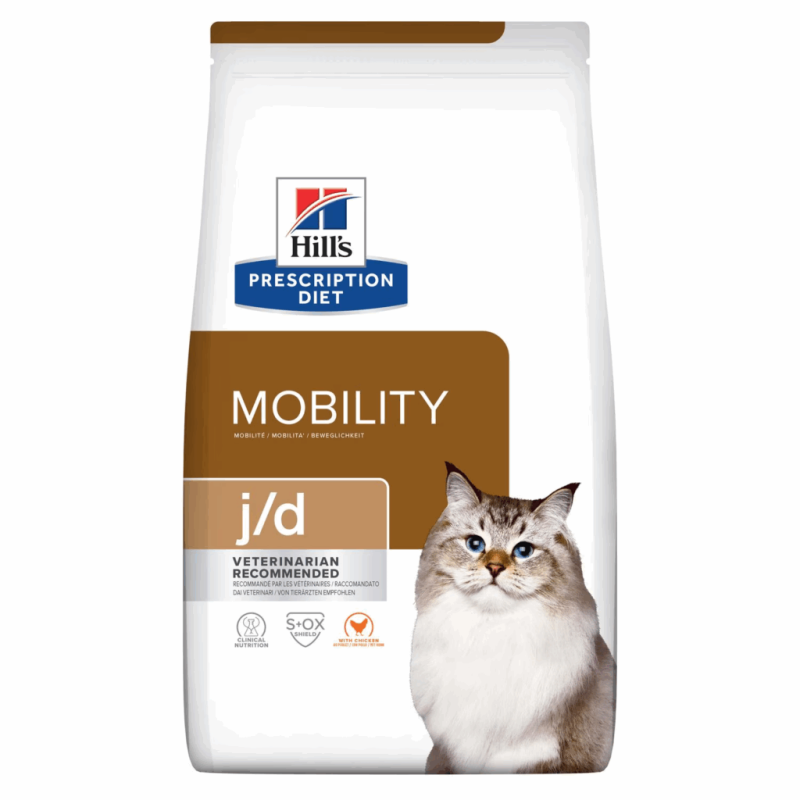 Hill’s Prescription Diet j/d Mobility – Croquettes pour chat – au Poulet (1,5Kg)