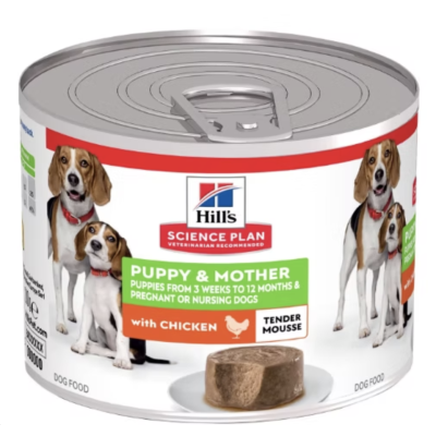 Hill’s Science Plan PUPPY & MOTHER MOUSSE pour Chiot et Chienne gestante au poulet 200g
