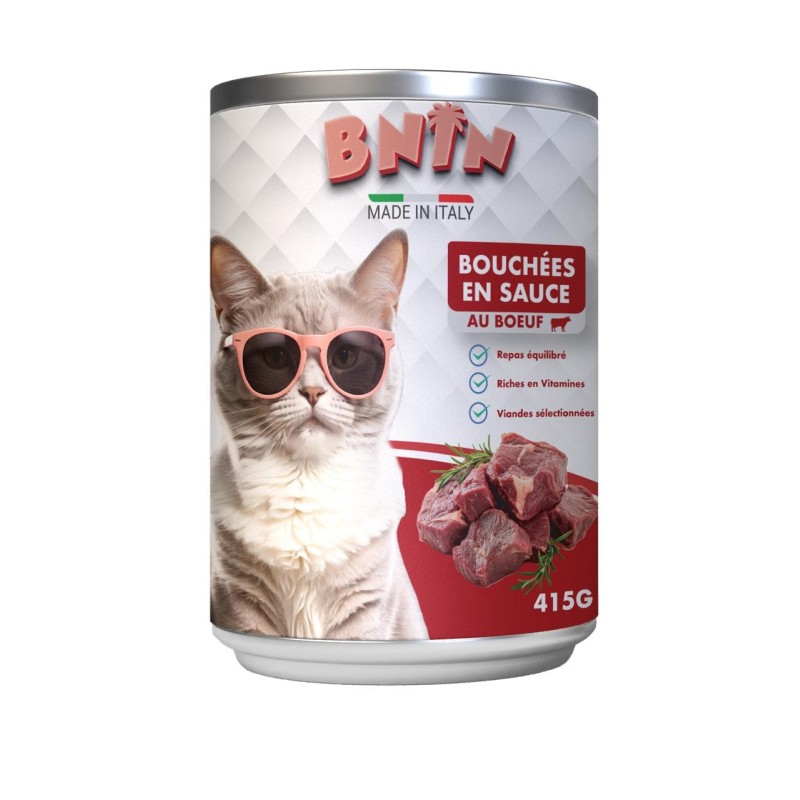 BNIN BOUCHÉES EN SAUCE AU BOEUF 415G