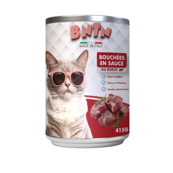 BNIN BOUCHÉES EN SAUCE AU BOEUF 415G