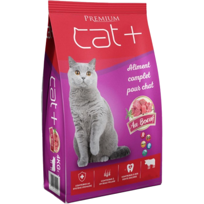 CAT + PLUS CROQUETTES CHAT BOEUF 20 KG