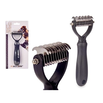 MASCOW  - BROSSE LAMES POUR ANIMAUX AVEC MANCHE EN SILICONE