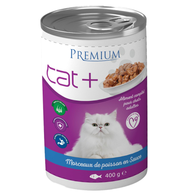 CAT+ 410 GR BOUCHÉES EN SAUCE AU POISSON