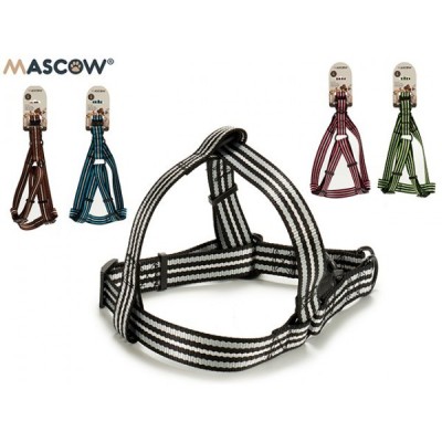 MASCOW - HARNAIS RÉGLABLE AVEC RAYURES POUR CHIEN DE GRANDE TAILLE .