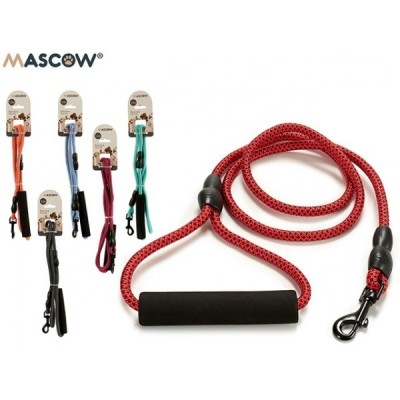 MASCOW - LAISSE EN CORDE DE NYLON RÉSISTANTE ET SOLIDE 1,2M POUR CHIEN DE TAILLE MEDIUM .