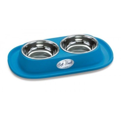 GEORPLAST - GAMELLE INOX DOUBLE . 31 X 20 X 3.5 H